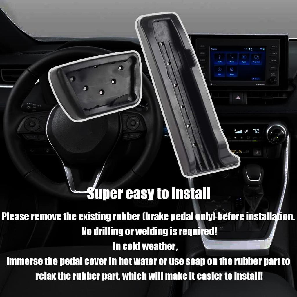 For 2018-2022 Camry Lexus ES/LS,2019-2022 RAV4/ Avalon, 2020-2022 Highlander, 2021-2022 Sienna/Venza, Anti-Slip Foot Pedal Cover Aluminum Brake and