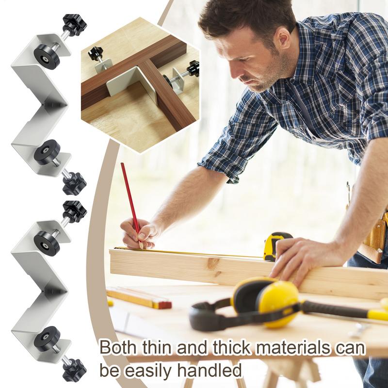 Right Angle Clamp 90 Degree 2 Pieces Corner Clamps T-Shaped Positioning Squares Clamping Tool With Adjustable Swing Jaw For
