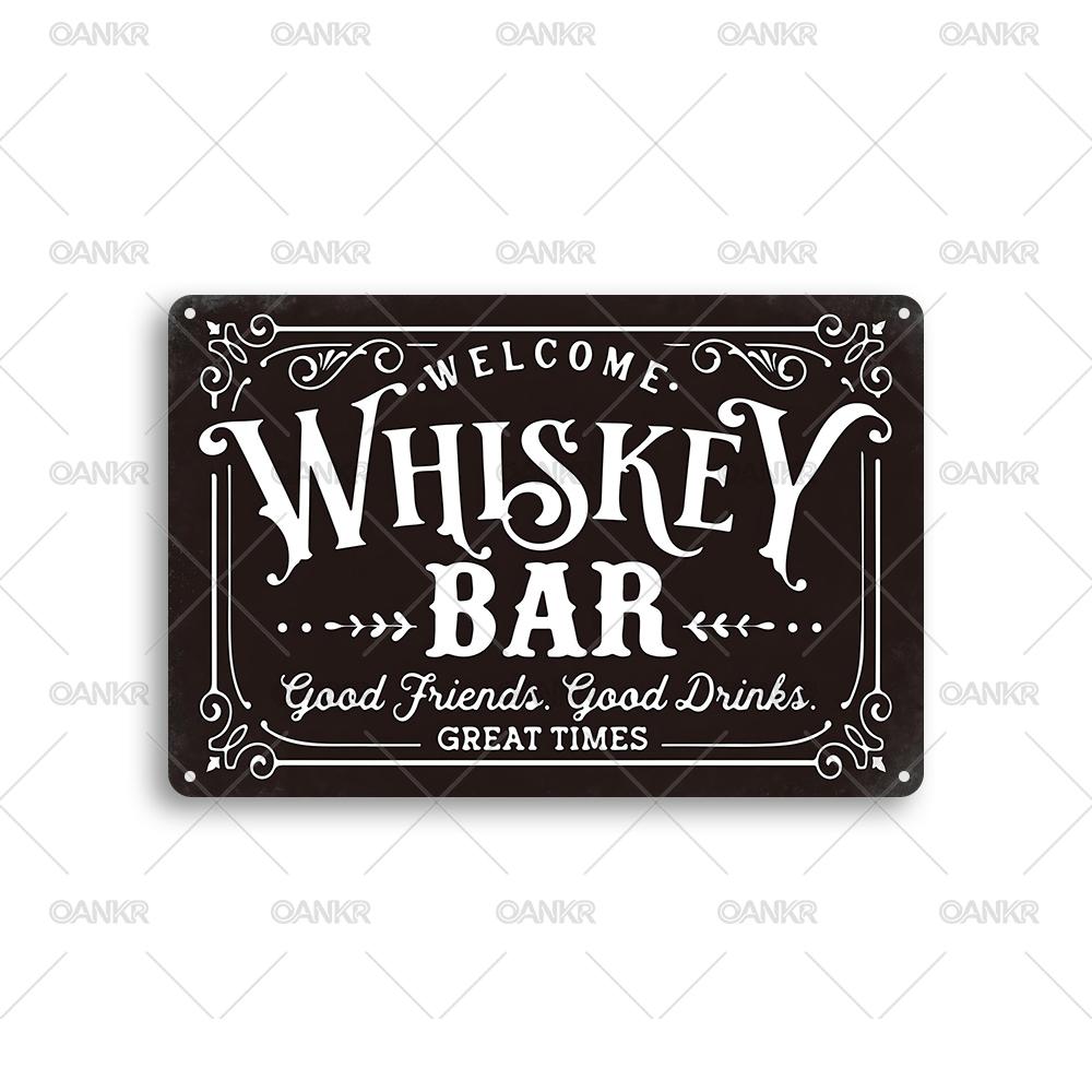 

Vintage Pub Bar Club Decor Poster Metal Tin Sign Welcome Whiskey Bar Metal Signs for Restaurant Home Art Wall Decor Accessories 20x30cm
