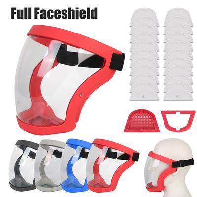Kitchen Tool With Filters Motorcycle Bicycle Cycling Dusting Mask Full Face Shield Protection Face Cover Oil-splash Proof Mask Transparent