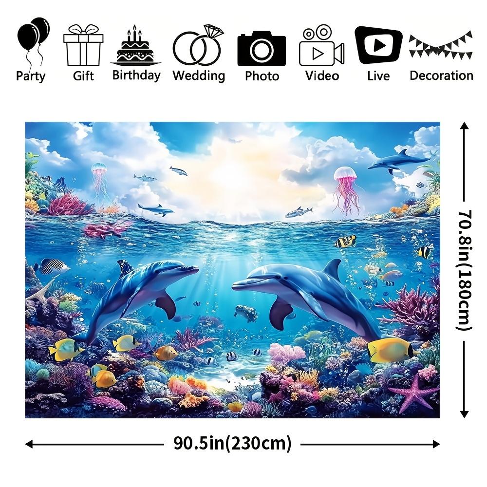 1 Stück Riesen-Ozean-Delfin Wanddekoration Hintergrund Winter-Kulisse Dekorationen Für Fotostudio Fotokabine Weihnachtsfeier