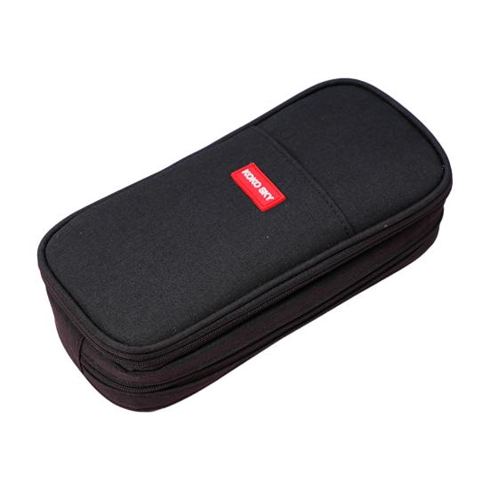 Double Layer Canvas Pencil Case Large Capacity Pencil Bag Waterproof Canvas Pen Pouch Travel Toiletry