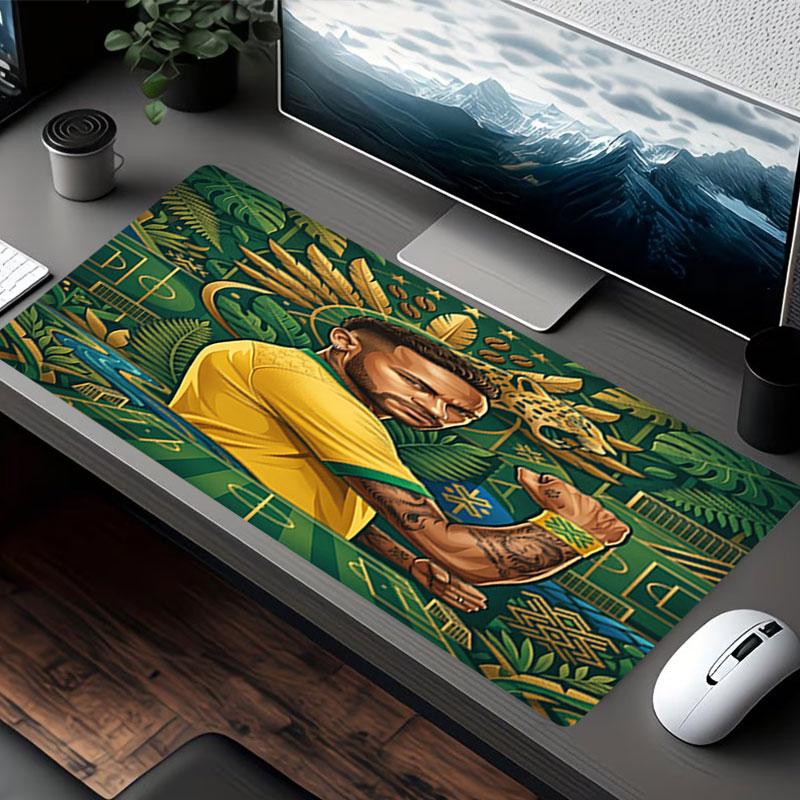 Neymar Jr Druck Mauspads, für Tastaturauflage Laptop PC Matte für Büro Heimgebrauch, Schreibtischdekoration, Perfektes Geburtstagsgeschenk für Gamer