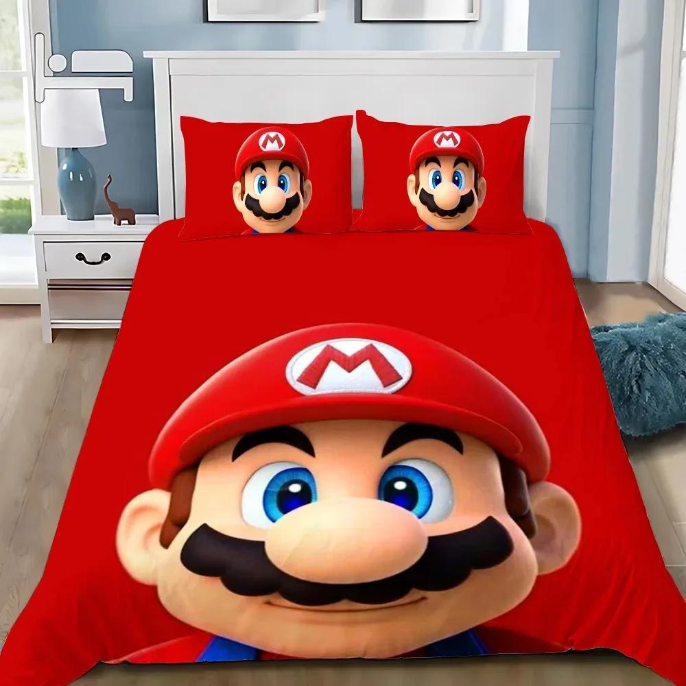 

3D Exquisite Game Digital Printing Soft Duvet Cover SuperS-Marios Bros Beding Set Warm Comforter Bed Youth Home Decor Children Kids Young Boys Gift 100*200cm Single