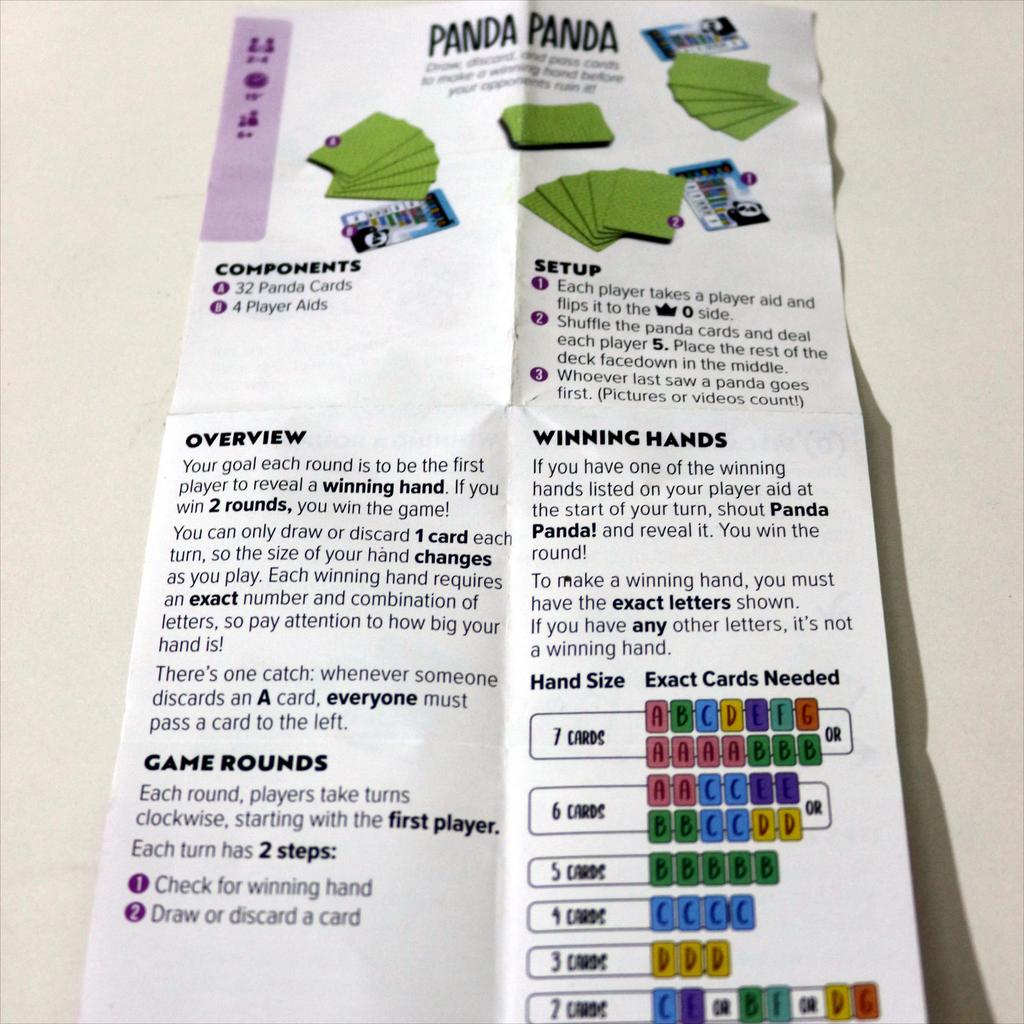 PANDA  Board Game 2-4 Players Family Party Funny Table Game Friends Entertainment Strategy Cards