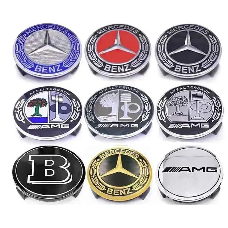 Car Sticker For Mercedes Benz 4 Pieces/Set 75mm For Mercedes Benz AMG W203 W206 W220 W205 W211 W212 Car Wheel Center Hub Caps Be