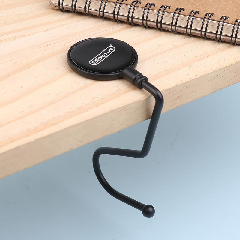 

New 1Pc Bag Hook Heavy Table Purse Bag Hooks Travel Handbag Table Side Bag Hanger Office Desk Organizers No Drilling Detachable чорний