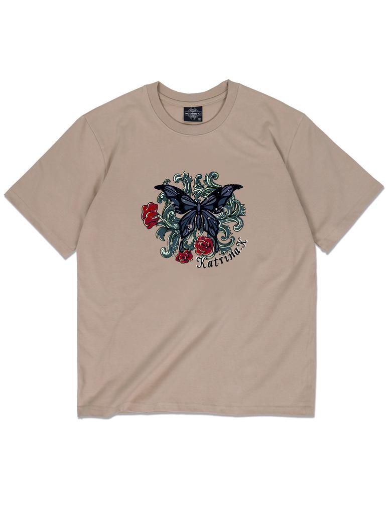 KATRINA K Monotone Butterfly Short Sleeve T-Shirt - 4 Colors