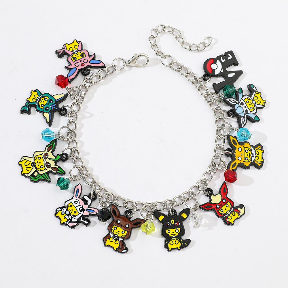 Bracelet Pendentif Pikachu Pokemon Bijoux de Mode Multi-Éléments Style Européen Américain pour Femmes