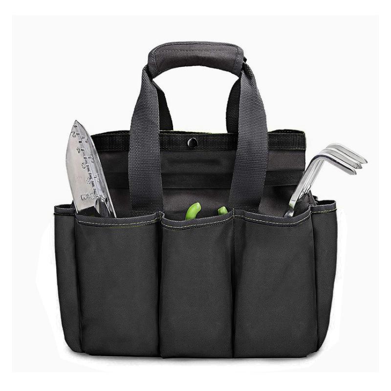 

Large capacity tool kit, Oxford cloth, multifunctional, with pocket tool kit, gardening handheld storage bag black
