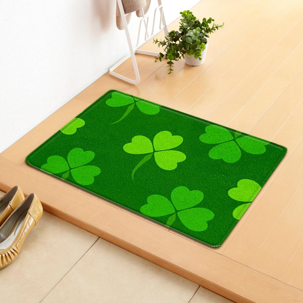 Irish Door Mat St. Patrick'S Day Absorbent Floor Mat Bedroom Shamrock Non-Slip Carpet