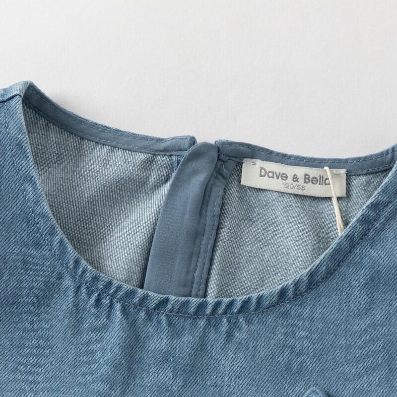DAVE & BELLA Girls' Sleeveless Denim Summer Dress