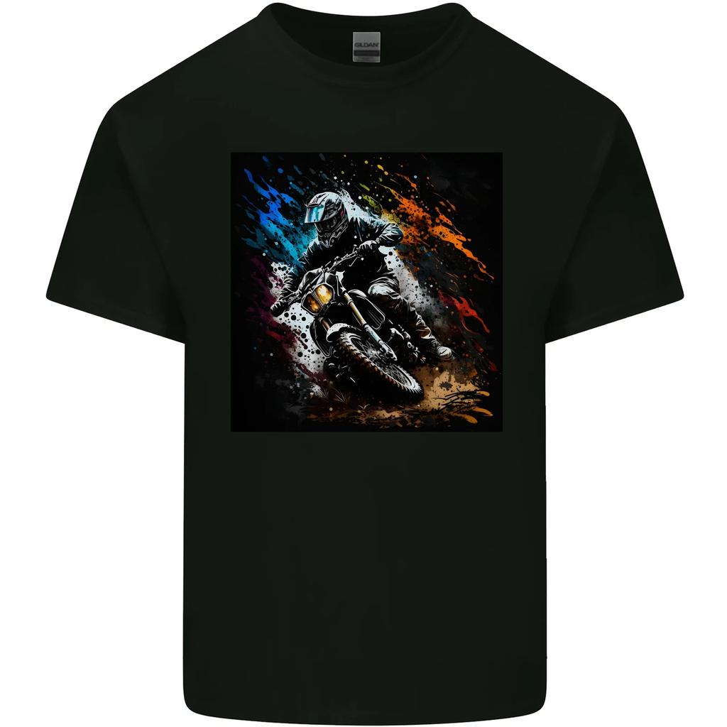 A Motocross Illustration MotoX Dirt Bike Motorsports Kids T-Shirt Childrens