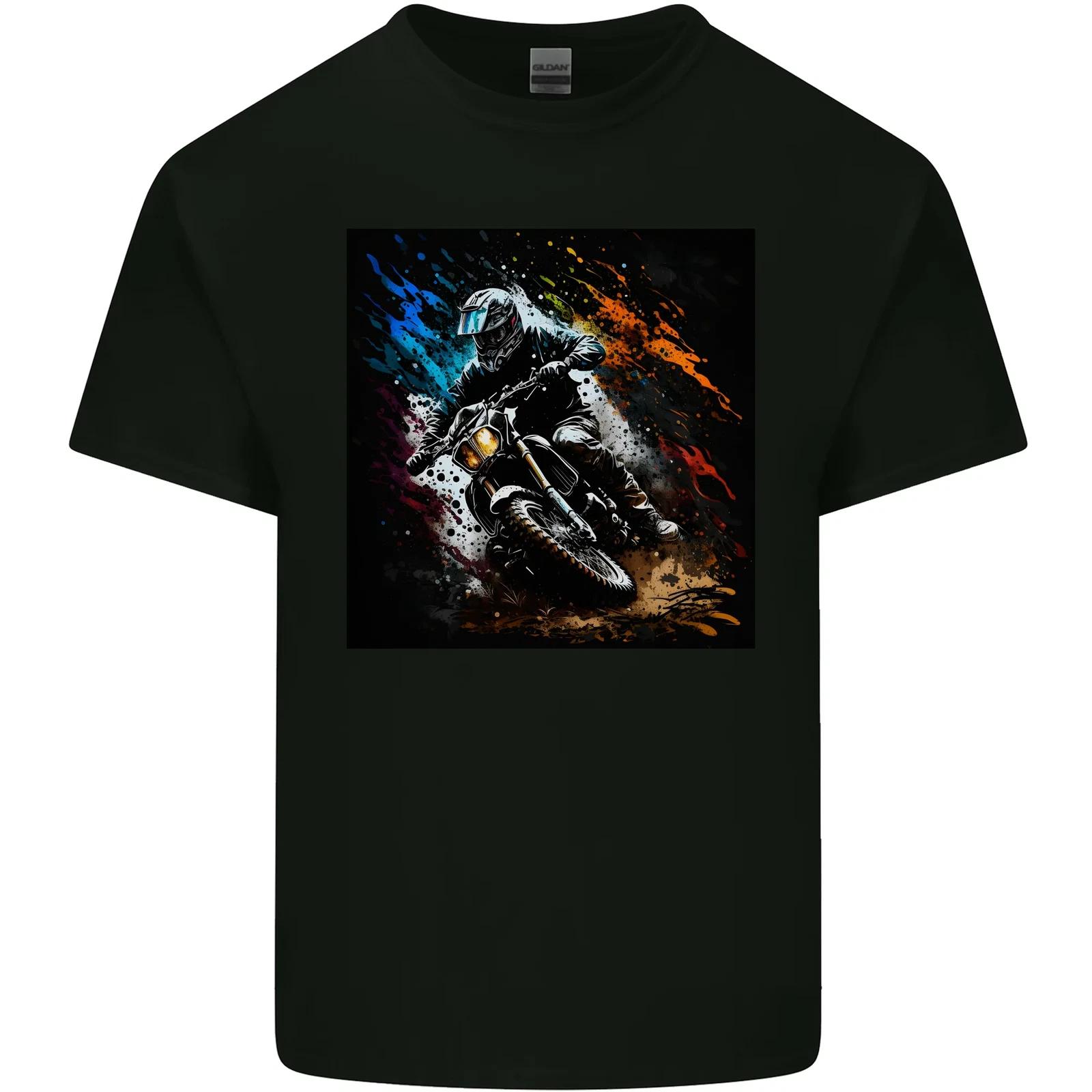 A Motocross Illustration MotoX Dirt Bike Motorsports Kids T-Shirt Childrens 4XL