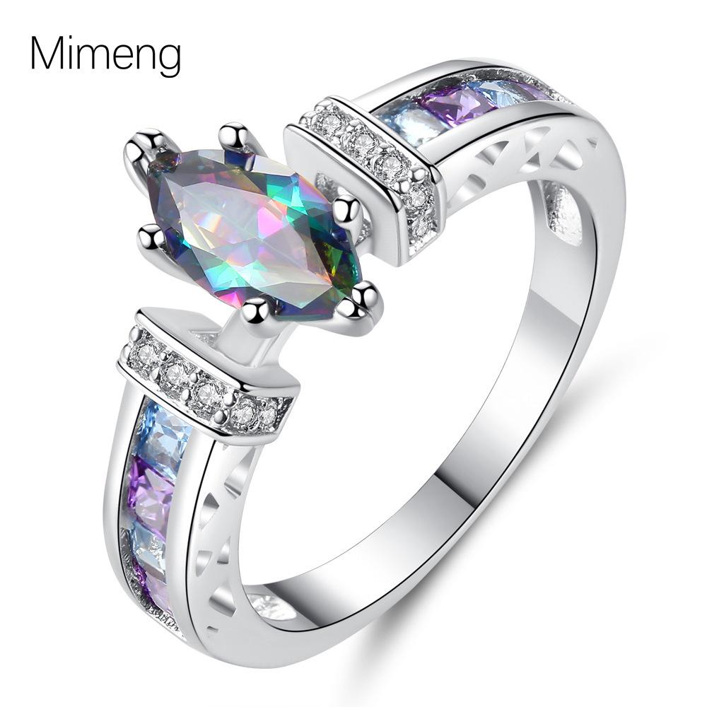

Colorful Marquise Zircon Ring: Women s Simple Fashion Versatile Jewelry