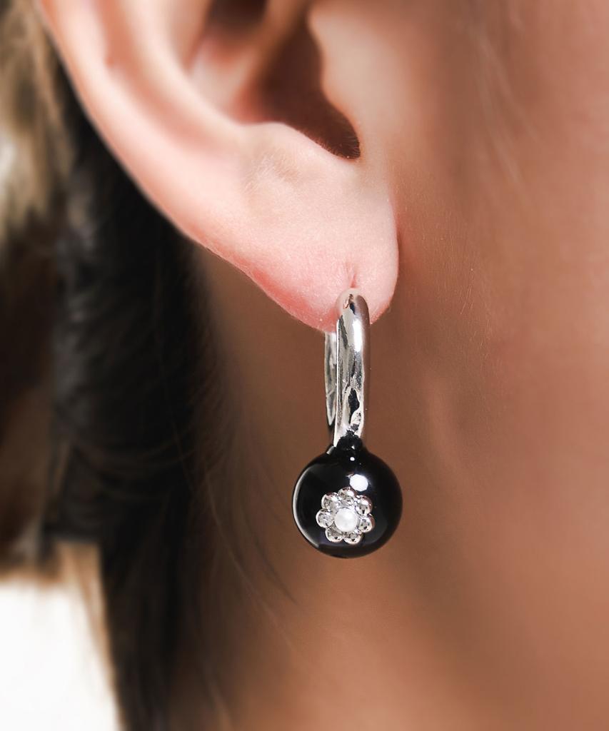 Peg Leg Flower Flash Ring E Black