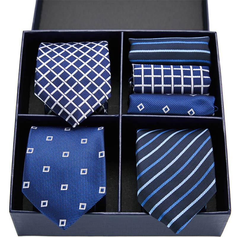 Men'S Formal Tie Bow Tie Pocket Towel 7-Piece Suit High-End Suit Small Square Scarf Retro Pattern Groom Wedding