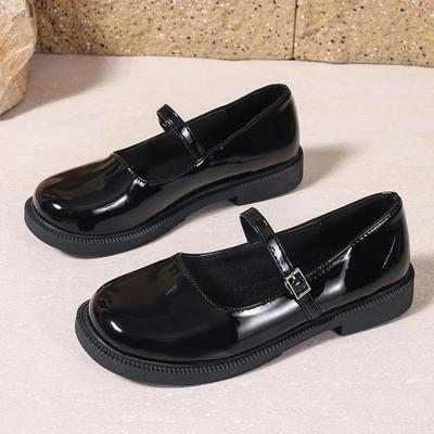 Taglia Larga 42 Scarpe da Donna in Pelle Punta Tonda Mary Janes Scarpe Nere Ragazze Studente Scarpe Scolastiche Tacco Basso Lolita Oxford