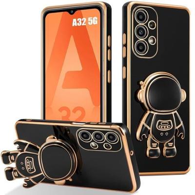 Schutzhülle - BOOLING - für Samsung Galaxy A32 5G - Silikon - Stoßfest - Astronauten-Ständer