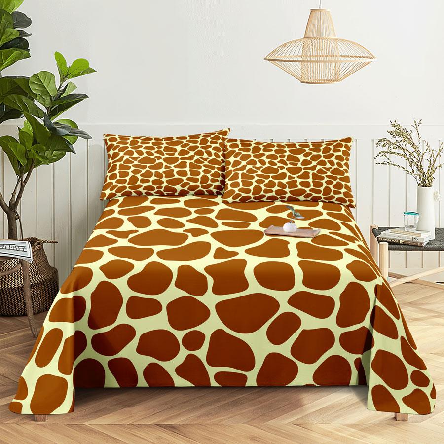 Kamuflażowy Zestaw Prześcieradeł Pościel Poszewki na Poduszki Rozmiar Queen King Podwójny 220x240 Leopard do Sypialni Miękki Twin Full Single