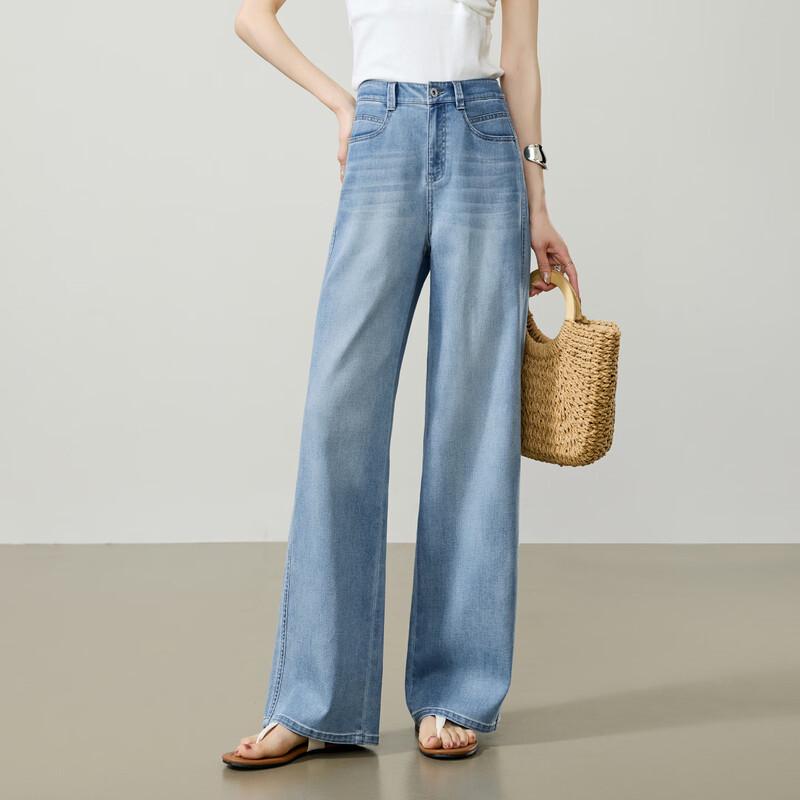 ESE-Y Women s Hemp Tencel Side Split Wide Leg Jeans 29