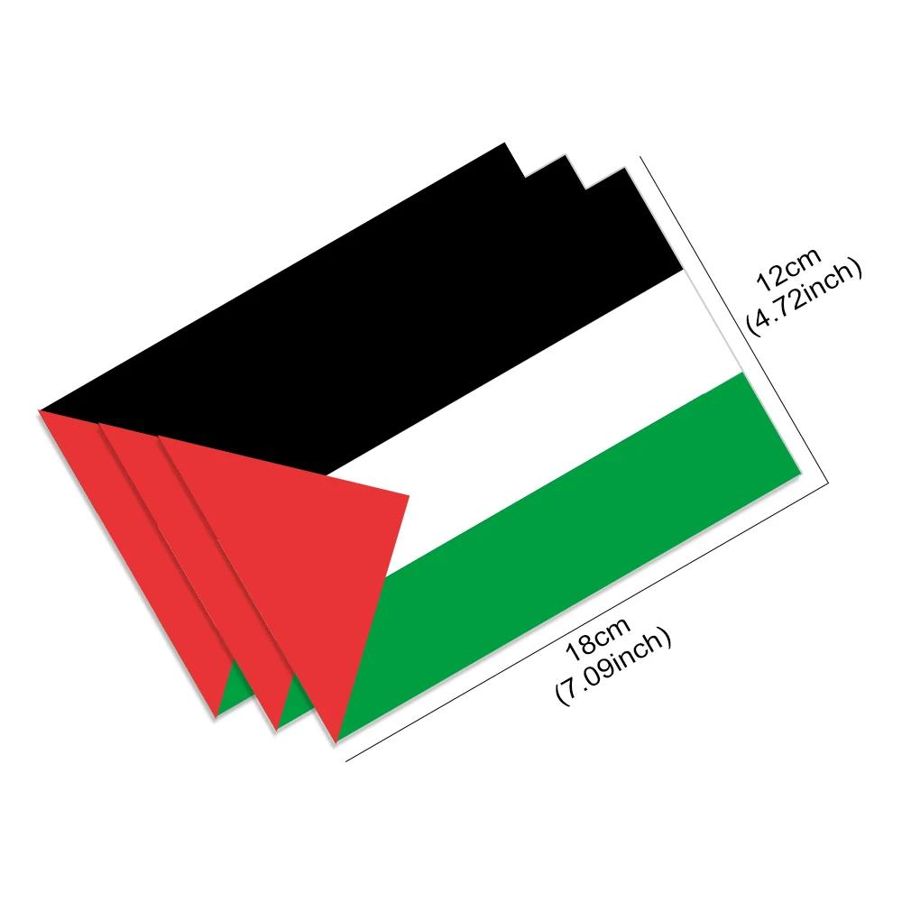 3 PEZZI Bandiera Palestinese Adesivo Creativo Adesivo per Auto Camion Moto Laptop Finestra Impermeabile e Protezione Solare PVC Decorazione Auto