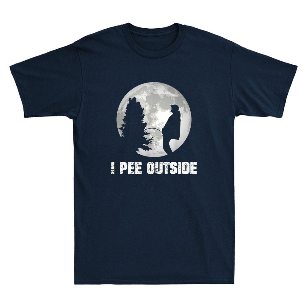 I Pee Outside I Love Peeing Outside Funny Camping Graphic Vintage Men T-shirt XXL