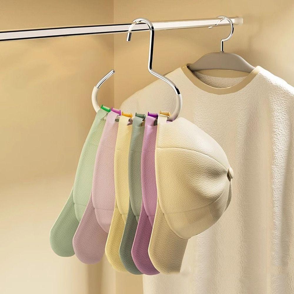 5Pcs Carbon Steel Closet Hat Hanger Space Saving Baseball Cap Hanger Hat Storage Hook Wardrobe