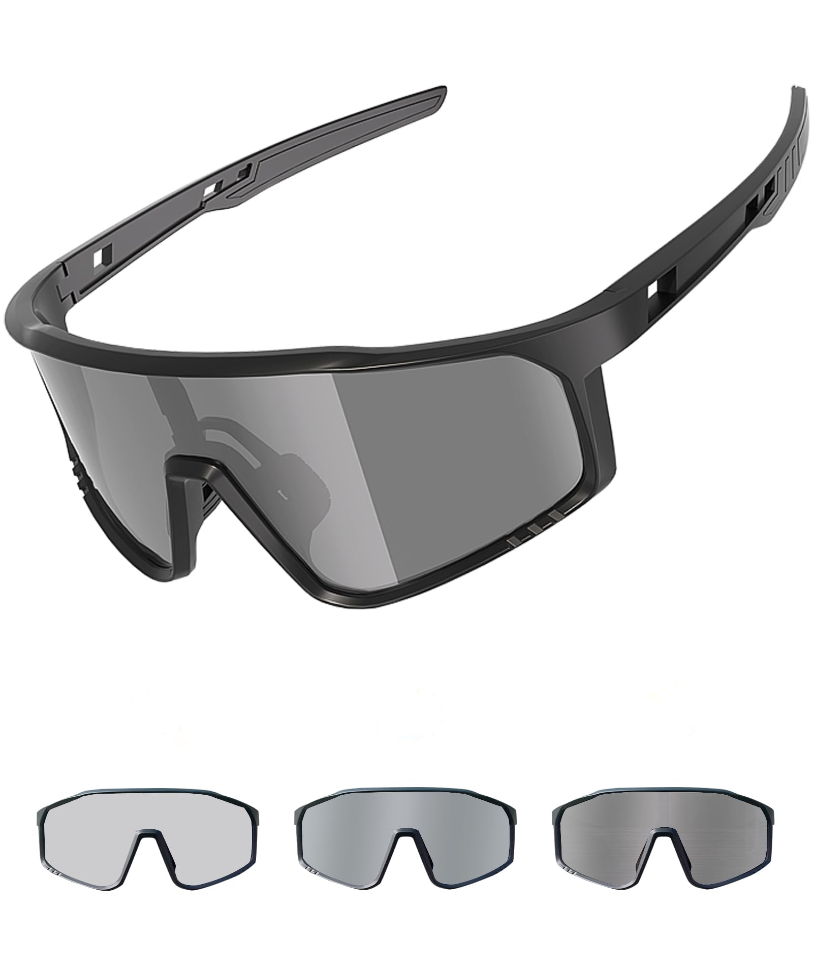 

LECAGE Photochromic Sports Sunglasses, Cycling Goggles, Lightweight, Color-Changing, UV Protection, Youth Baseball Sunglasses, Unisex, Ideal for