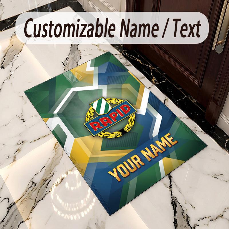Crystal Velvet Rug Rapid Wien FC Print Custom Name Text Floor Mat Home Decor