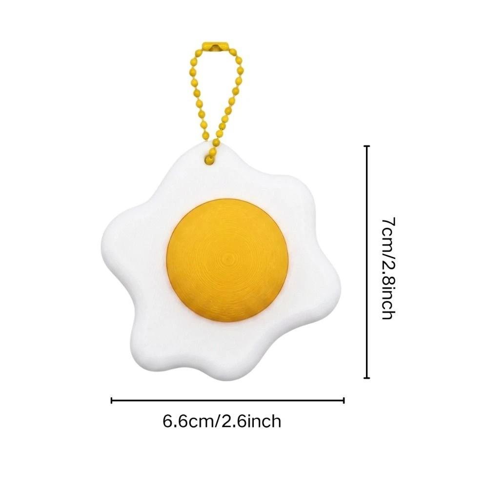 Boys Girls Simulation Fried Egg Pendant Sensory Bag Pendant Fidget Keychain 3D Printed Funny Finger Button Pendant ADHD Anxiety