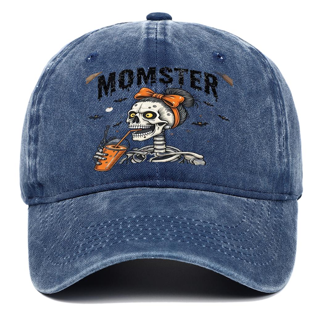 Halloween Skeleton Baseball Hat Men's and Women's Alphabet Pattern Hat Adjustable, Suitable for Outdoor Sports Sunscreen