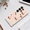 For Samsung Galaxy S25 Ultra Case Big Bow Cherry Pattern Printing Straight Edge TPU Phone Back Cover