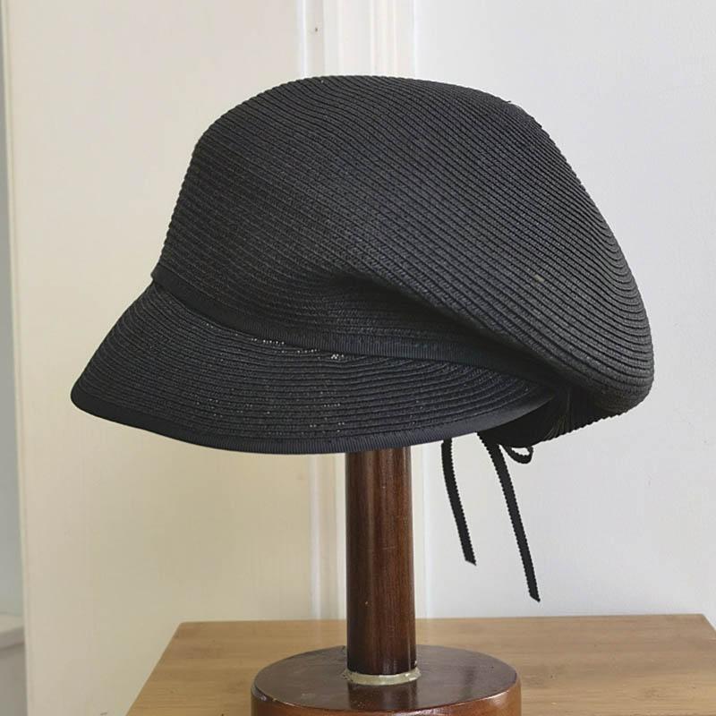 

Women Sloping Brim Summer Cap Straw Cap UltrabraiVisor Hats UV Protection Sun Hats Girl Beach hat Ajustable Big Size Newsboy Cap чорний