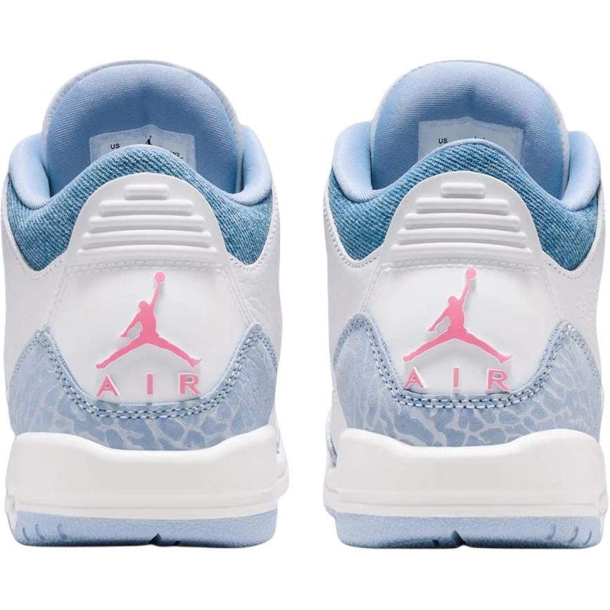 Jordan Air Jordan 3 Mid-Top Kinder-Basketballschuhe Weiß Blau Jugendliche HQ0784-101