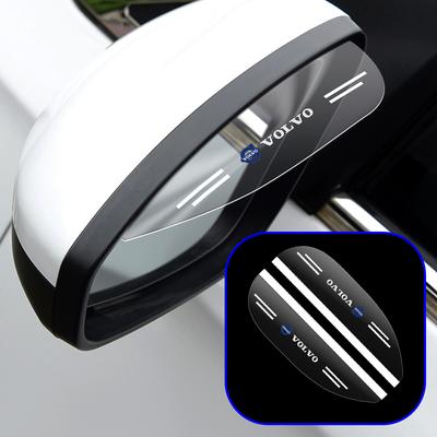 2Pcs/Set Rearview Mirror Rain Eyebrow Sun Visor Sticker Decoration for Rdesign XC90 S60 XC60 V70 S80 S40 V50 V40 V60 XC70