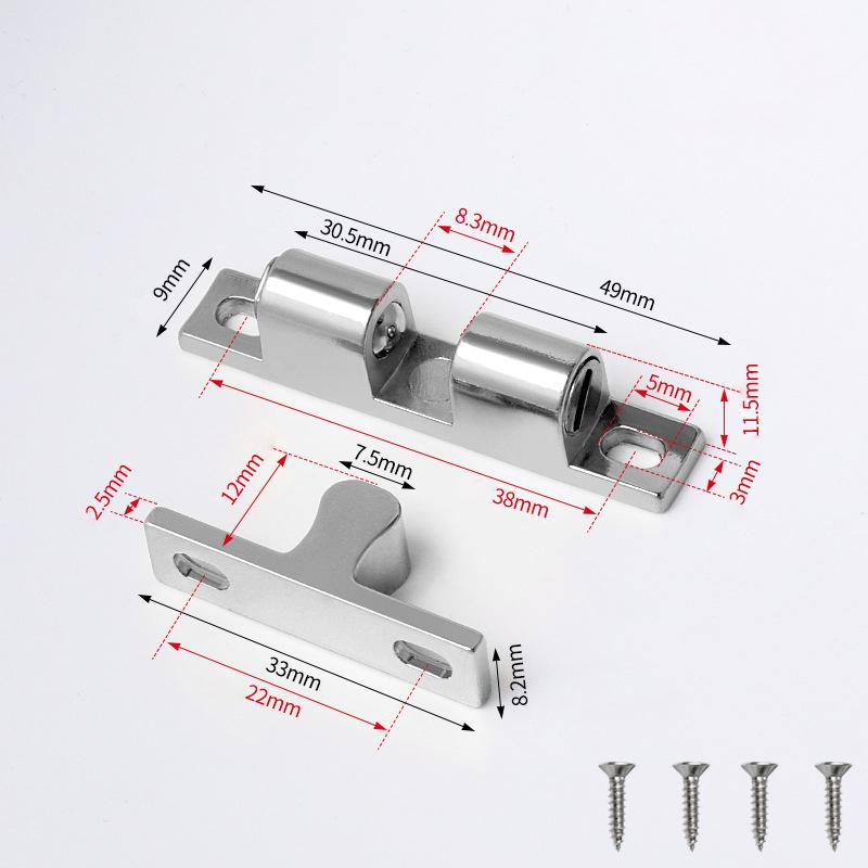1 Set Door Lock Door Touch Latch Cabinets Interlock Switch Chassis Cabinet Spring Ball Locker Adjustable Brass Door Buckle