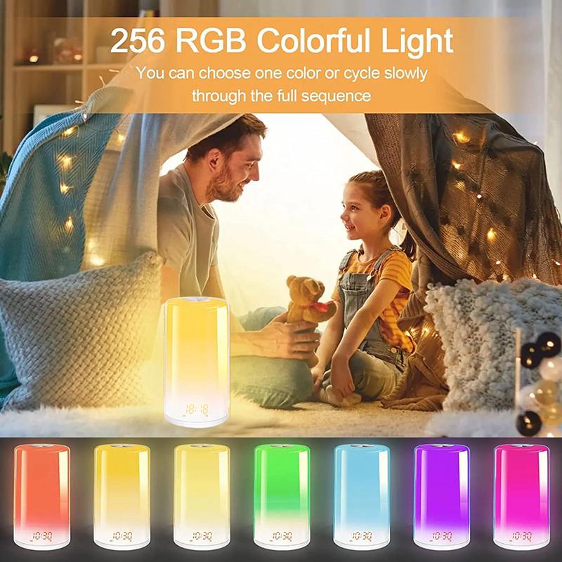 Sunrise Alarm Clock with Wake Up Light Natural Sounds Night Light Touch Control for Bedroom Kids Adults Christmas Gift Sleep Aid