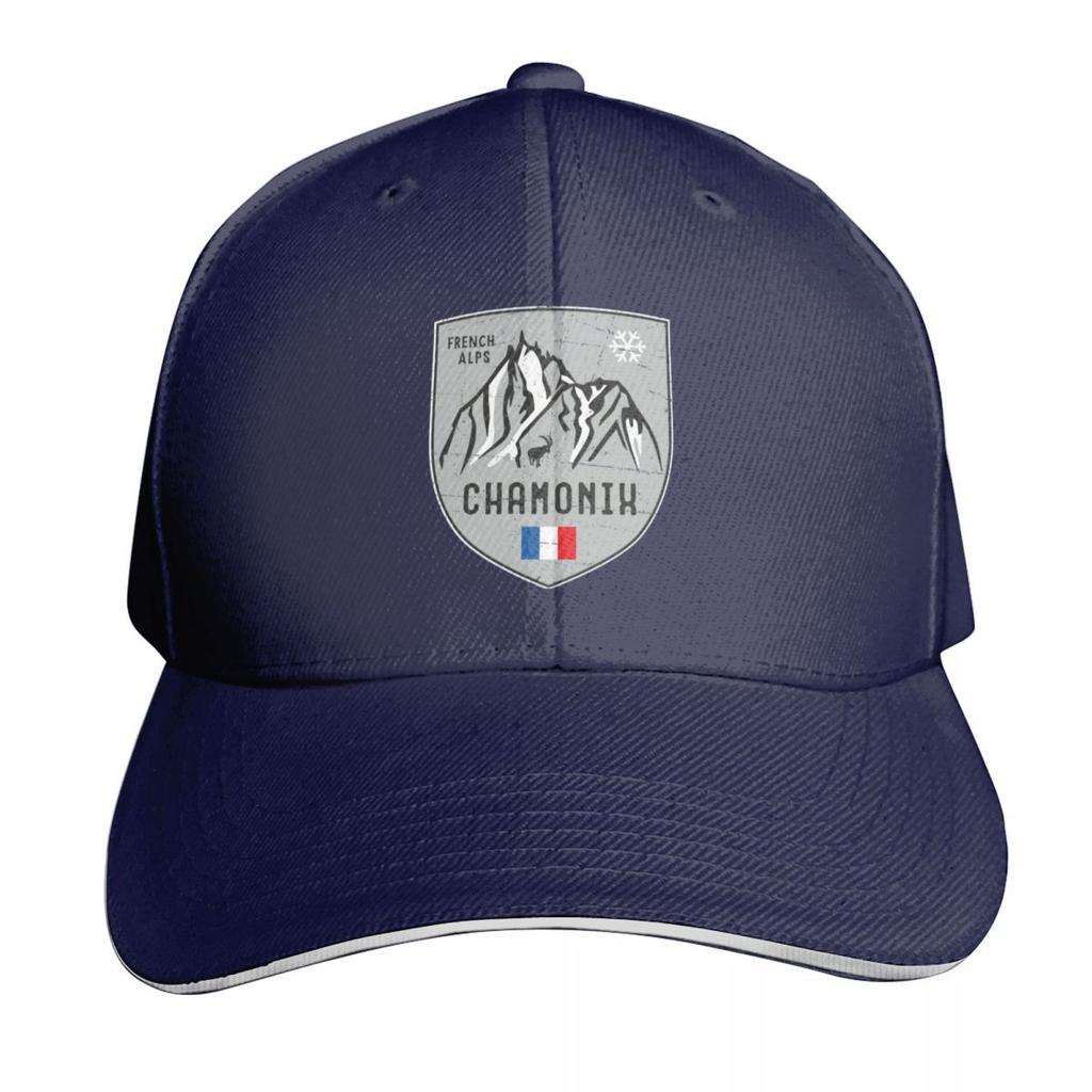 Chamonix Mountain France Emblem Baseball Cap Anime Black Mountaineering Anime Hat Unisex Womens