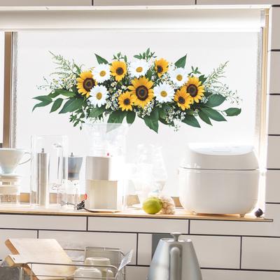 Fresh Sunflower Bedroom Living Room Home Wall Background Beautification Decoration Wall Stickers