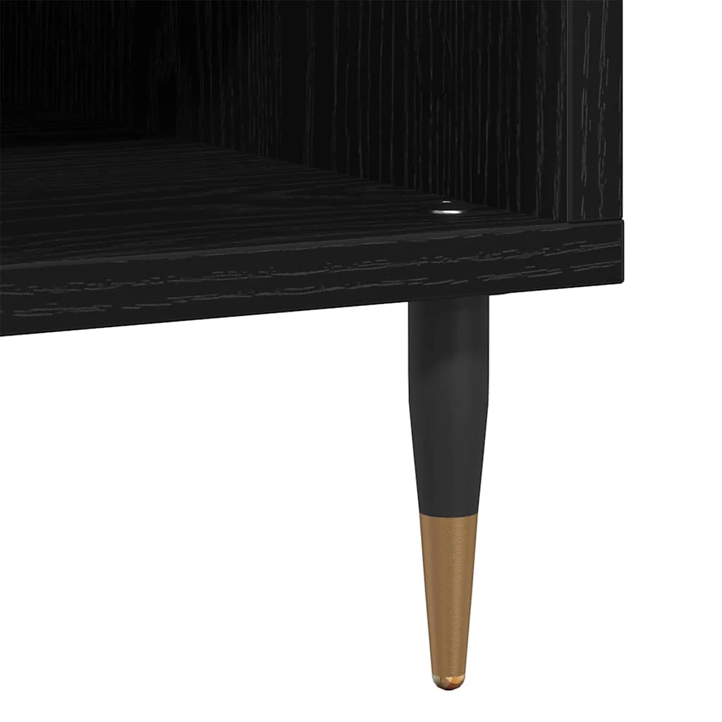 Record Cabinet Black Oak Effect 85 x 38 x 48 cm