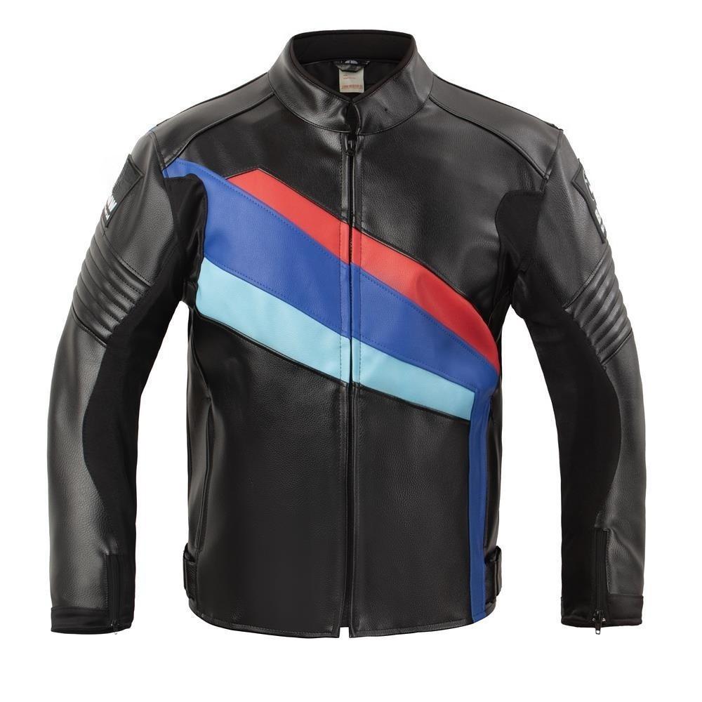 Motorcycle racing suit leather jacket street running off-road outdoor locomotive suit four seasons anti-drop cycling suit S чёрный