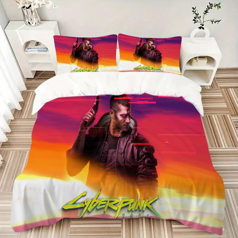 Cyberpunk Future Vision Print 3Pcs Bedding Setduvet Cover With 2 Bedropillowcase Home Birthday Gift