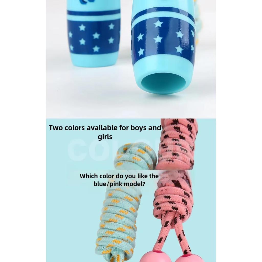 Children's Adjustable Cotton Jump Ropes Sport Fitness Lovely Cartoon Skipping Handle Fillet Design Outdoor Sports Toy