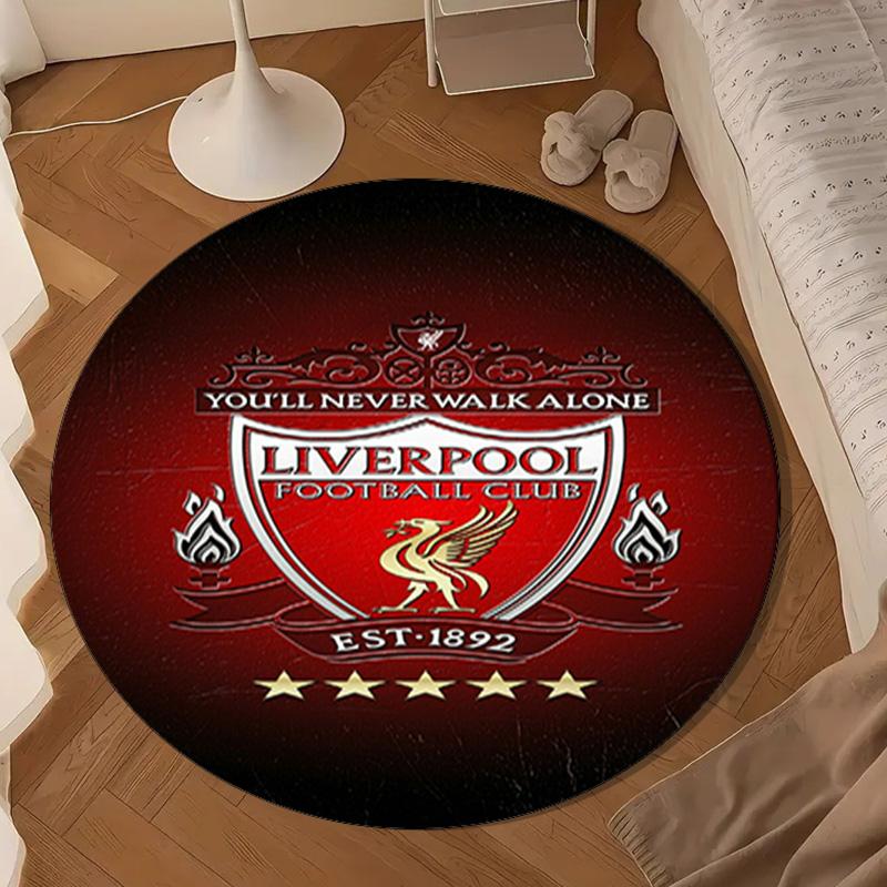 Club de Fútbol Liverpool Alfombrilla Redonda, Alfombra Circular Antideslizante Alfombra de Silla Para sala de estar, Dormitorio, felpudo decoración del hogar Regalo Regalos de Navidad
