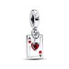Villains Queen of Hearts Double Dangle Charm 925 Silver Pendant Beads DIY Women Jewelry Gift Fit Original Bracelet