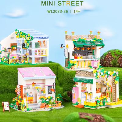 NEW MINI Set Flower Bouquet House Model Building Blocks MOC Street View Fairy Tale Town Bricks Assembly Children Kids Toys Gifts