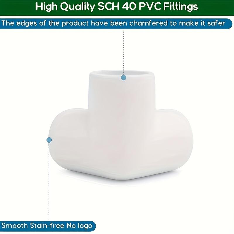 6Pcs White Black Plastic Pipe Connector PVC Fitting 3 Way Elbow Connector for Building Furniture Greenhouse Shed Pipe Fittings