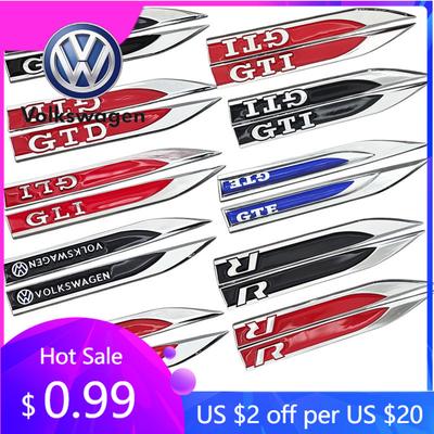 Für VW Volkswagen Jetta MK5 Golf 3D Metall VW Auto Kotflügel Seitenemblem Aufkleber Auto Dekoration Zubehör Für Volkswagen VW GTI R