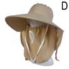 Summer Quick Dryng UV Protection Sun Visor Face Neck Cover Outdoor Fishing Cycling Hiking Wide Brim Shawl Sunscreen Ponytail Cap